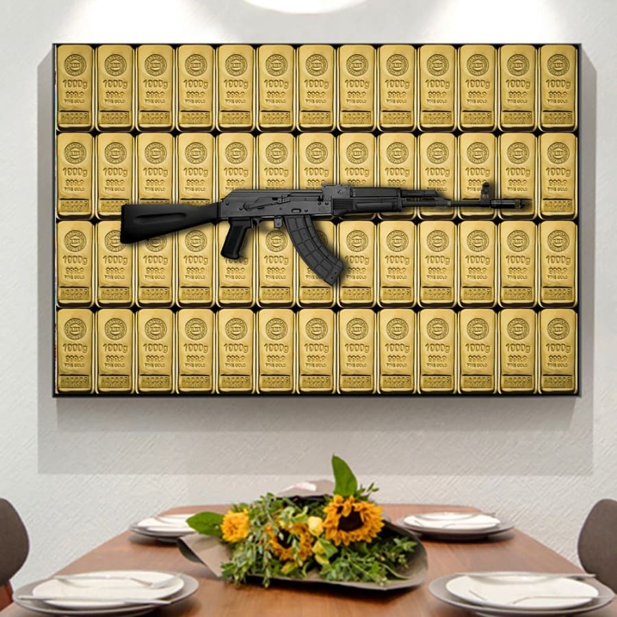 AK47 Gold Bars Canvas