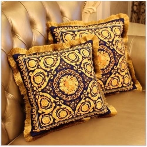 Golden Medusa Velvet Cushion