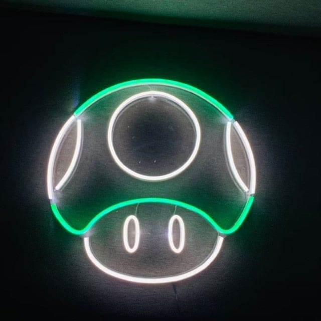 Mario Mushroom Neon Sign