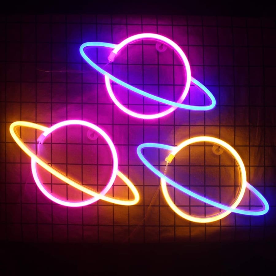 Saturn Planet Neon Light