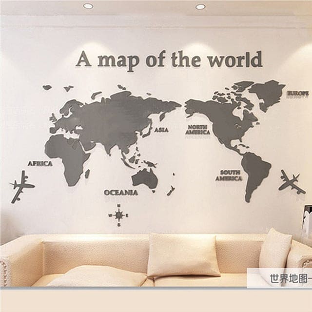 3D  Acrylic Wall World Map