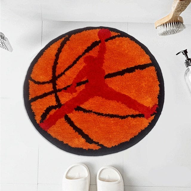 Basketball Round Fluffy Carpet