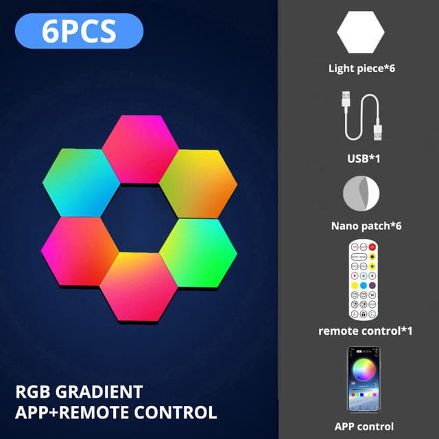 Hexagon RGB APP Controlled Light Panel