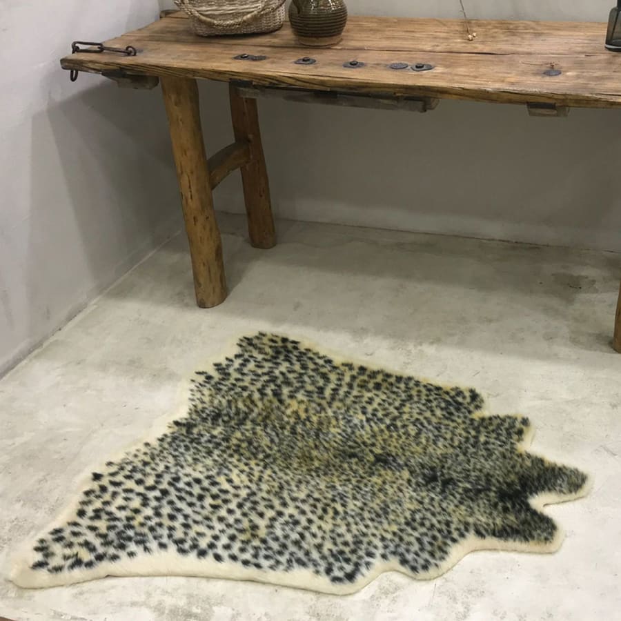 Leopard Print Cowhide Skin Carpet