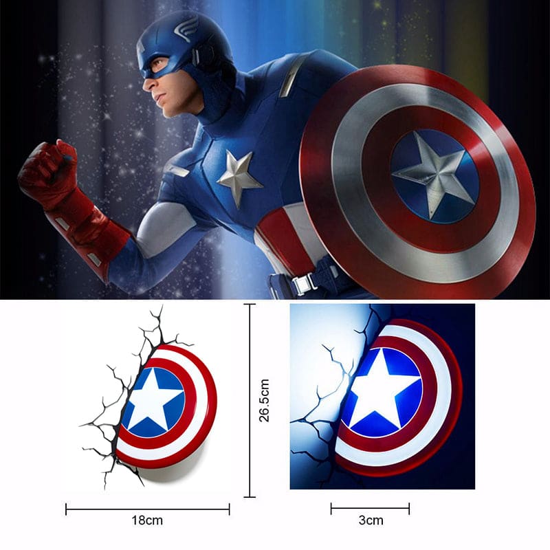 Captain America’s Shield Superhero 3D Wall Lamp