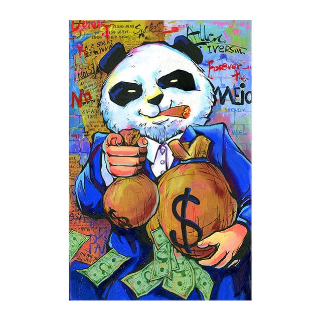 Cartoon Funny Panda Money Bag Canvas