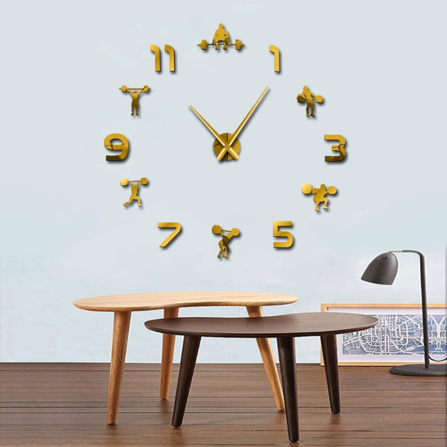 GYM Themed Frameless Wall Clock