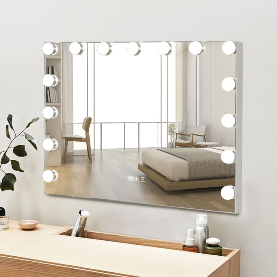 Large Bluetooth Vanity Makeup Mirror with Lights