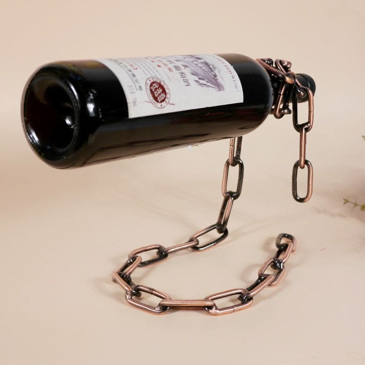 Metal Chain Hanging Wine Bottle Holder