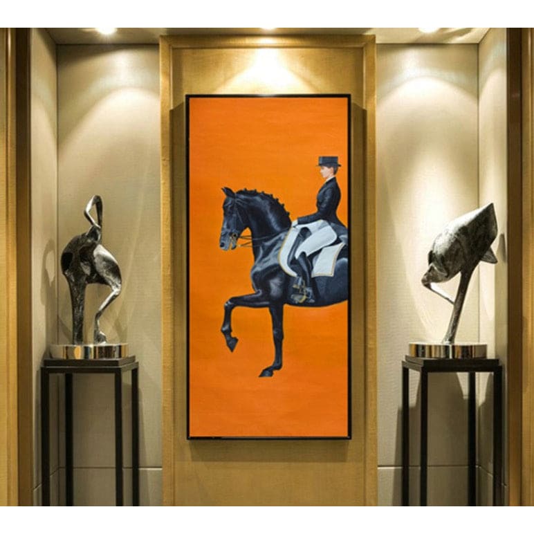 Orange Luxury Horse Racing Canvas