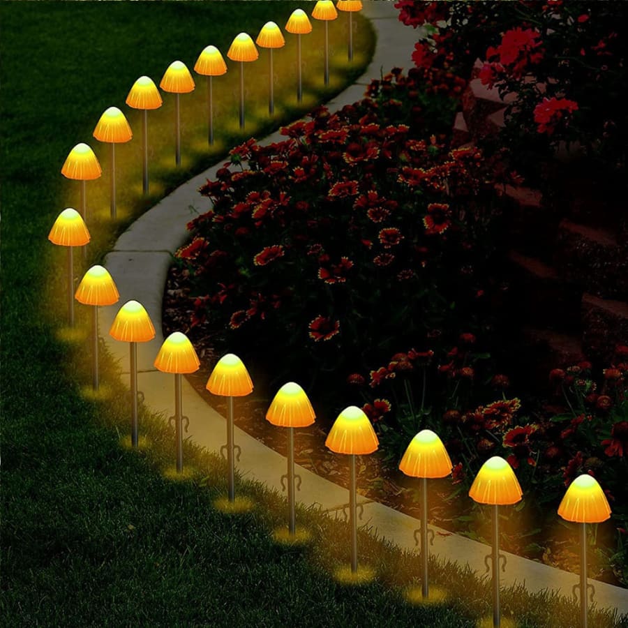 LED Solar Mushroom String Lights