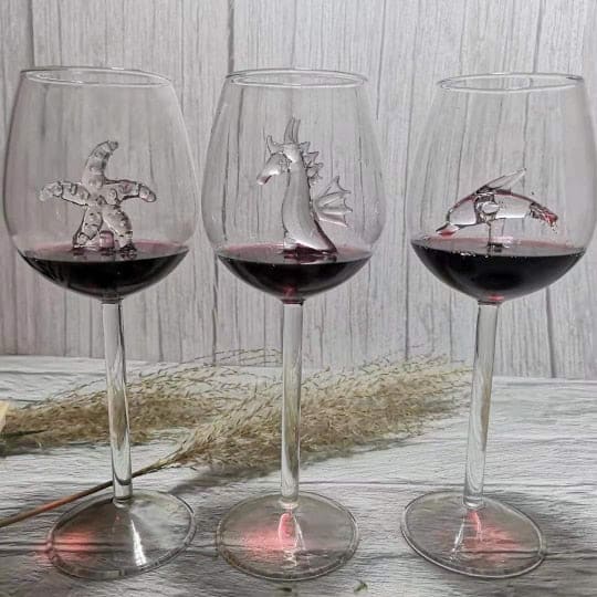 Shark Sea Life Red Wine Glass