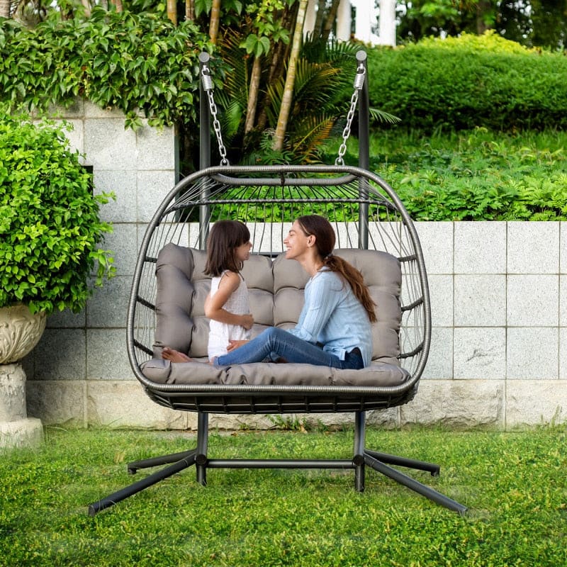 2 Person Rattan Hanging Swing Chair