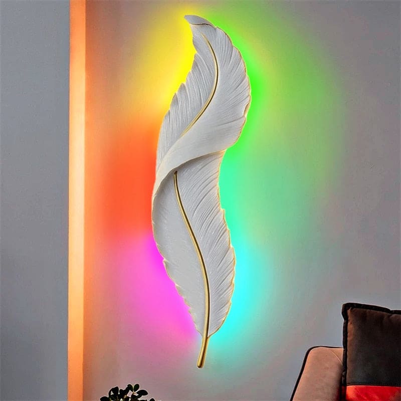 Modern Feather RGB Led Wall Lamp