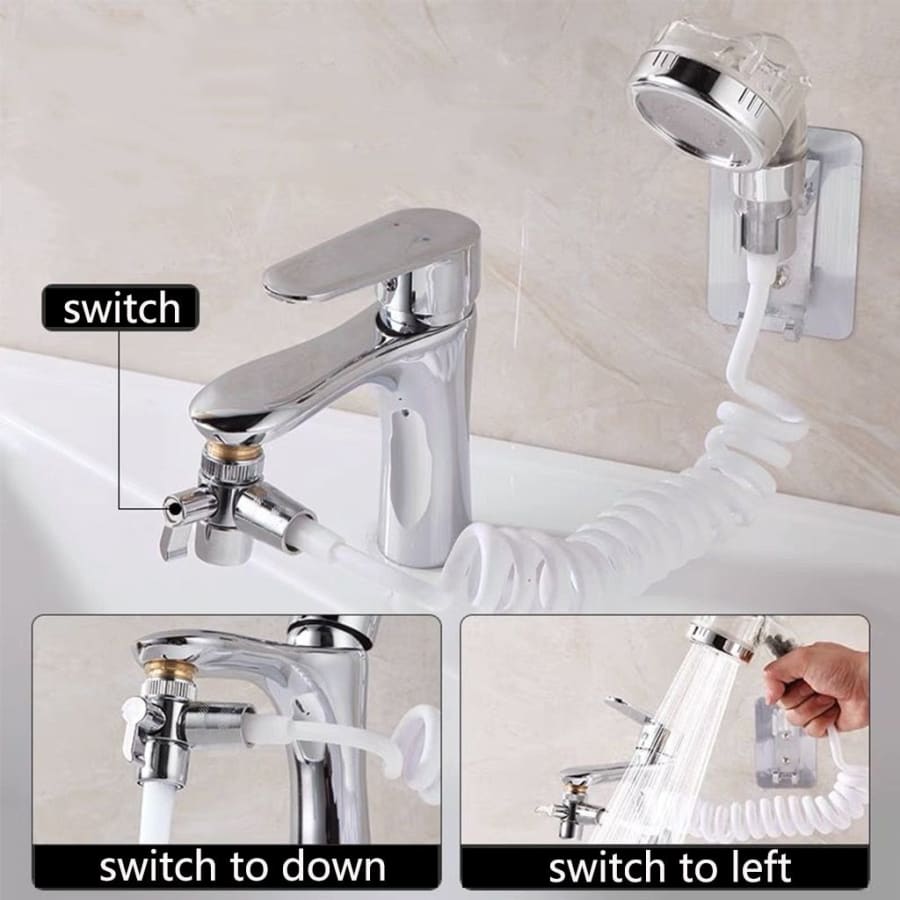 Bathroom Basin Faucet Extender External Shower Head