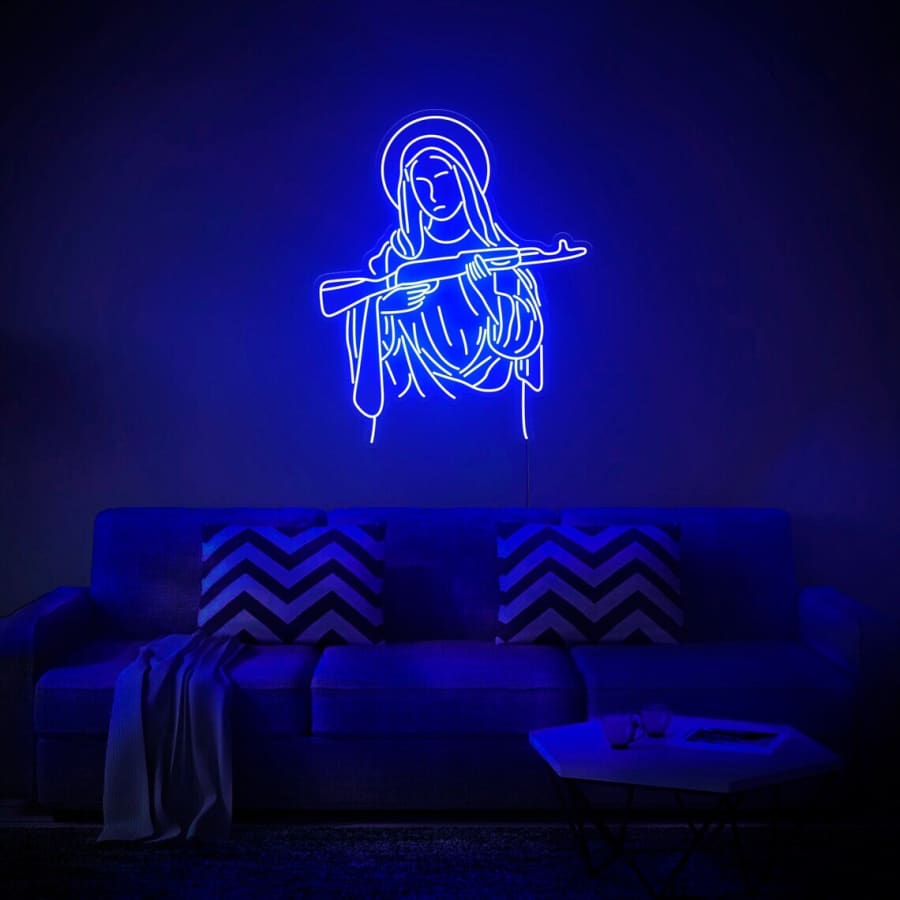 Mary Magdalene AK47 Neon Sign