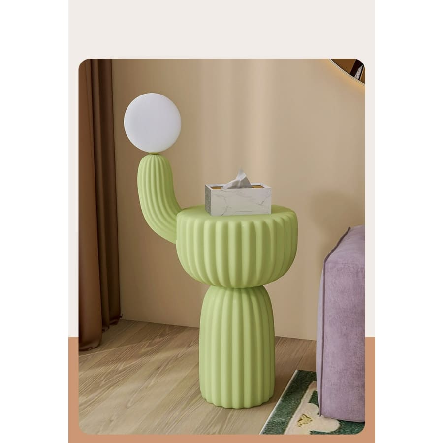 Bedside Cactus Sculpture Table with Light