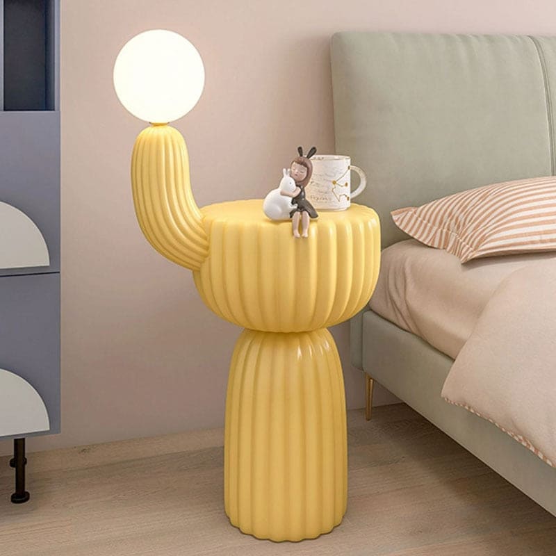 Bedside Cactus Sculpture Table with Light