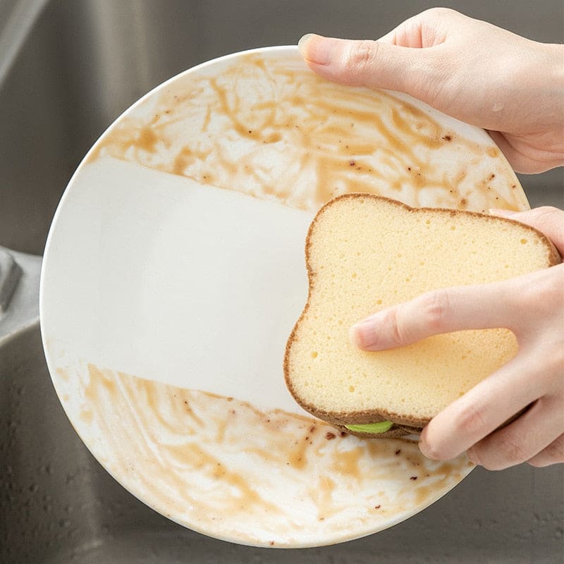 Creative Toast Shape Dish-washing Sponge