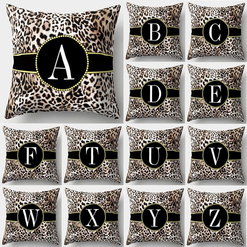 Leopard Pattern Monogram Cushion