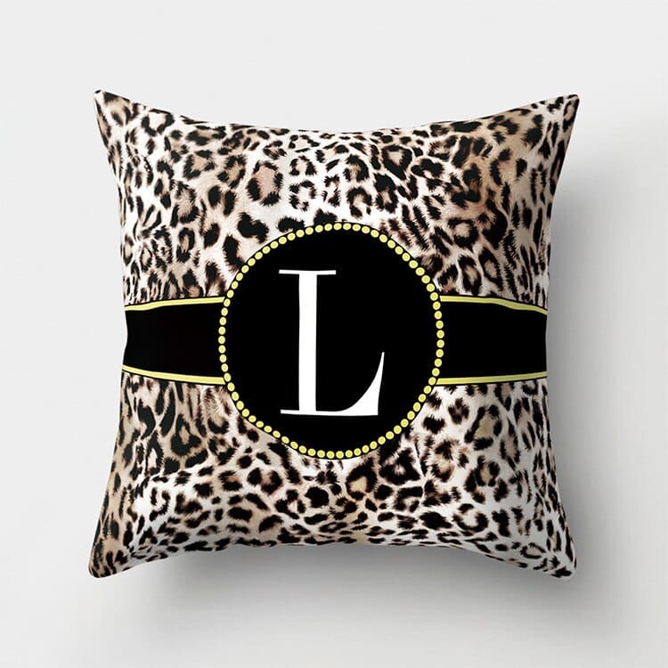 Leopard Pattern Monogram Cushion