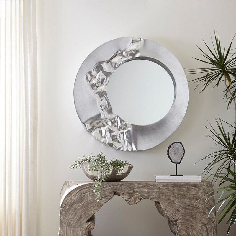 Gold Round Aesthetic Decorative Wall Mirror