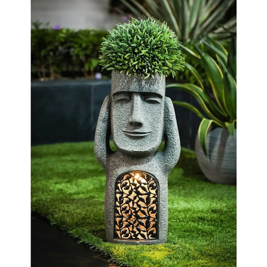 LED Garden Easter Island Statues
