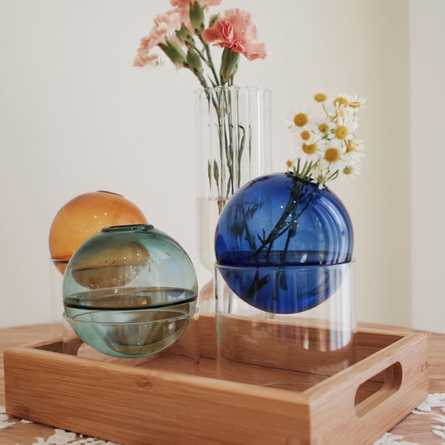 Round Glass Vase Potted Decoration