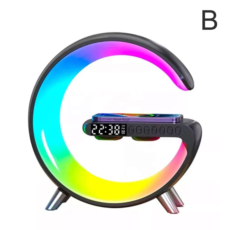 Wireless Charging Speaker w/ Alarm Clock, LED Multi-Color Speaker