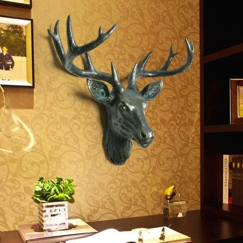 Giant Copper Deer Head Wall Decoration