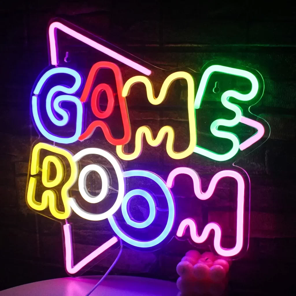 Game Room Play Button Neon Sign - mdrnized.com